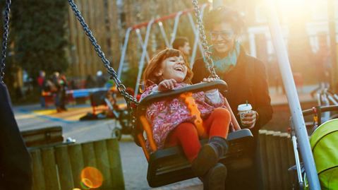 Child on a swing